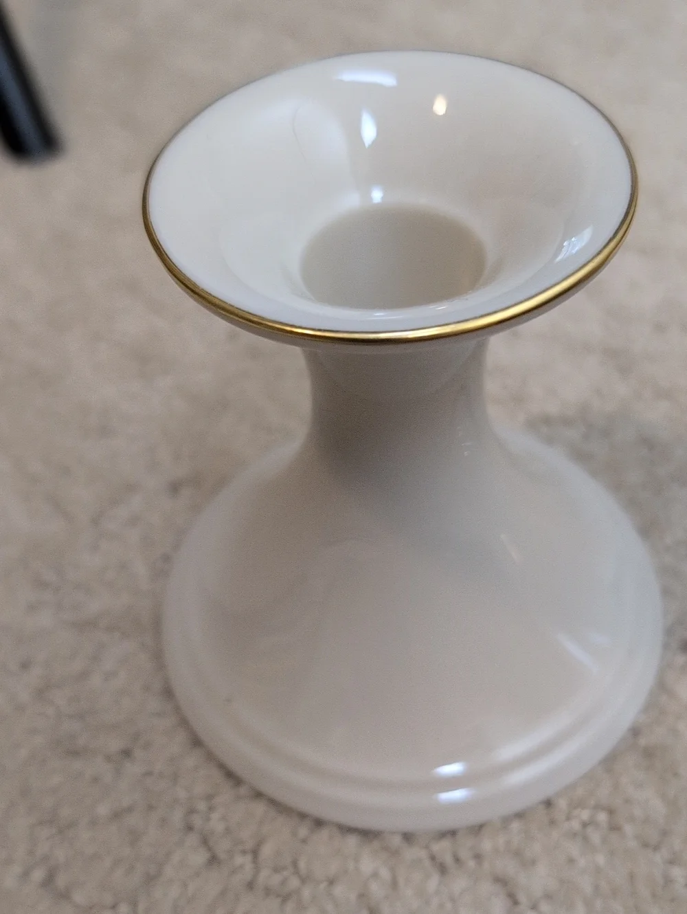 Elegant Lenox Cream Ceramic Candleholders with Gold Trim Special Vintage